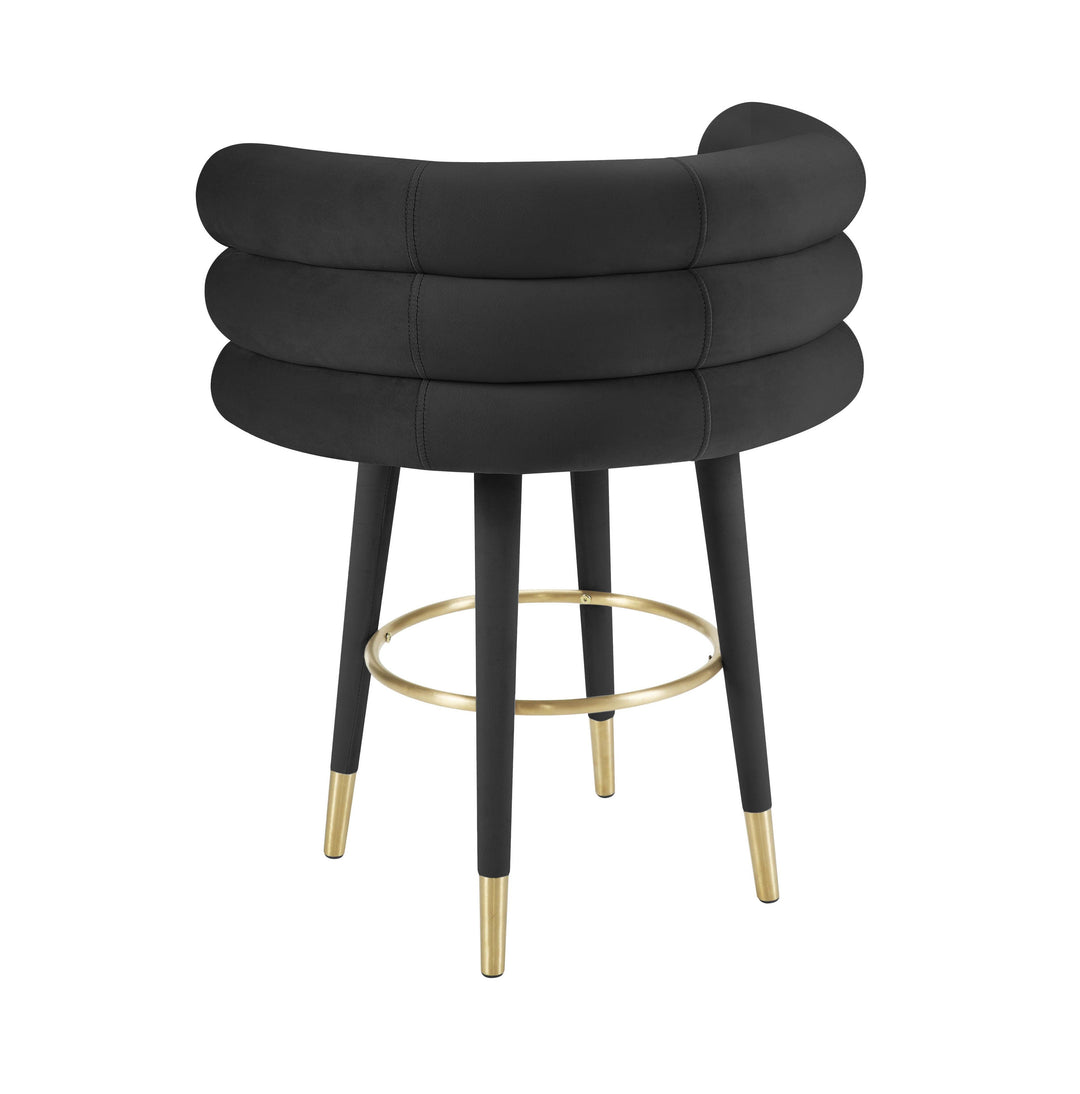 Betty Black Performance Velvet Counter Stool
