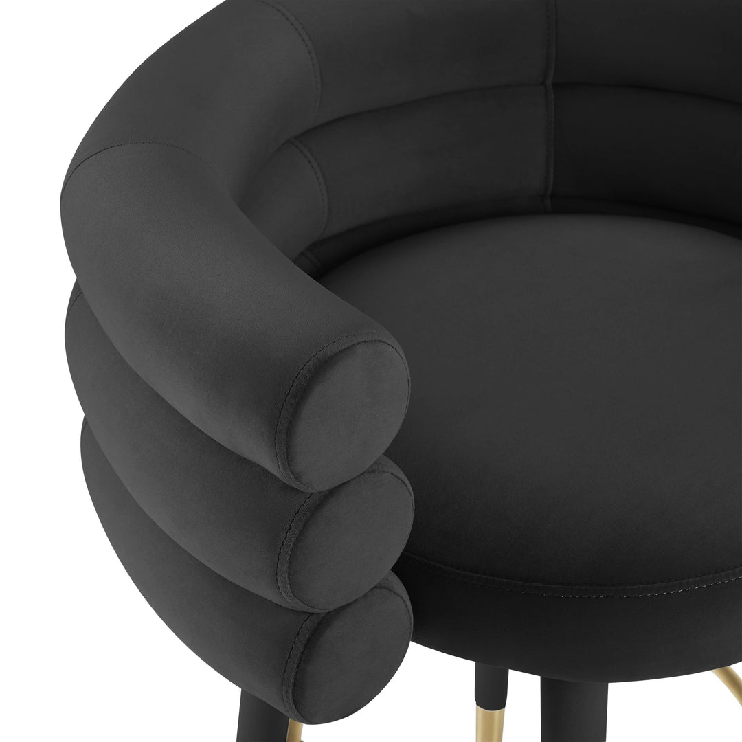 Betty Black Performance Velvet Counter Stool