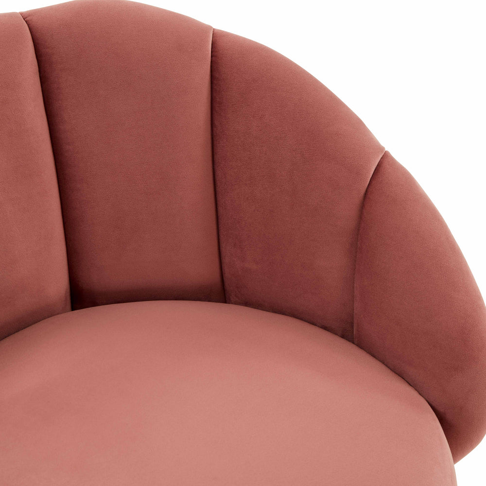 Myla Salmon Performance Velvet Swivel Counter Stool