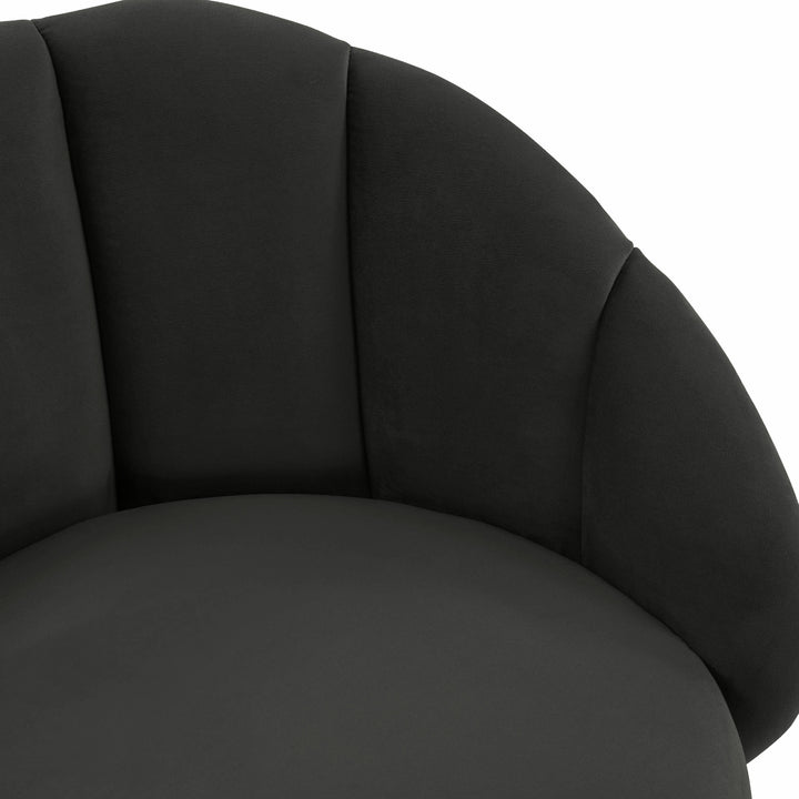Myla Black Performance Velvet Swivel Counter Stool