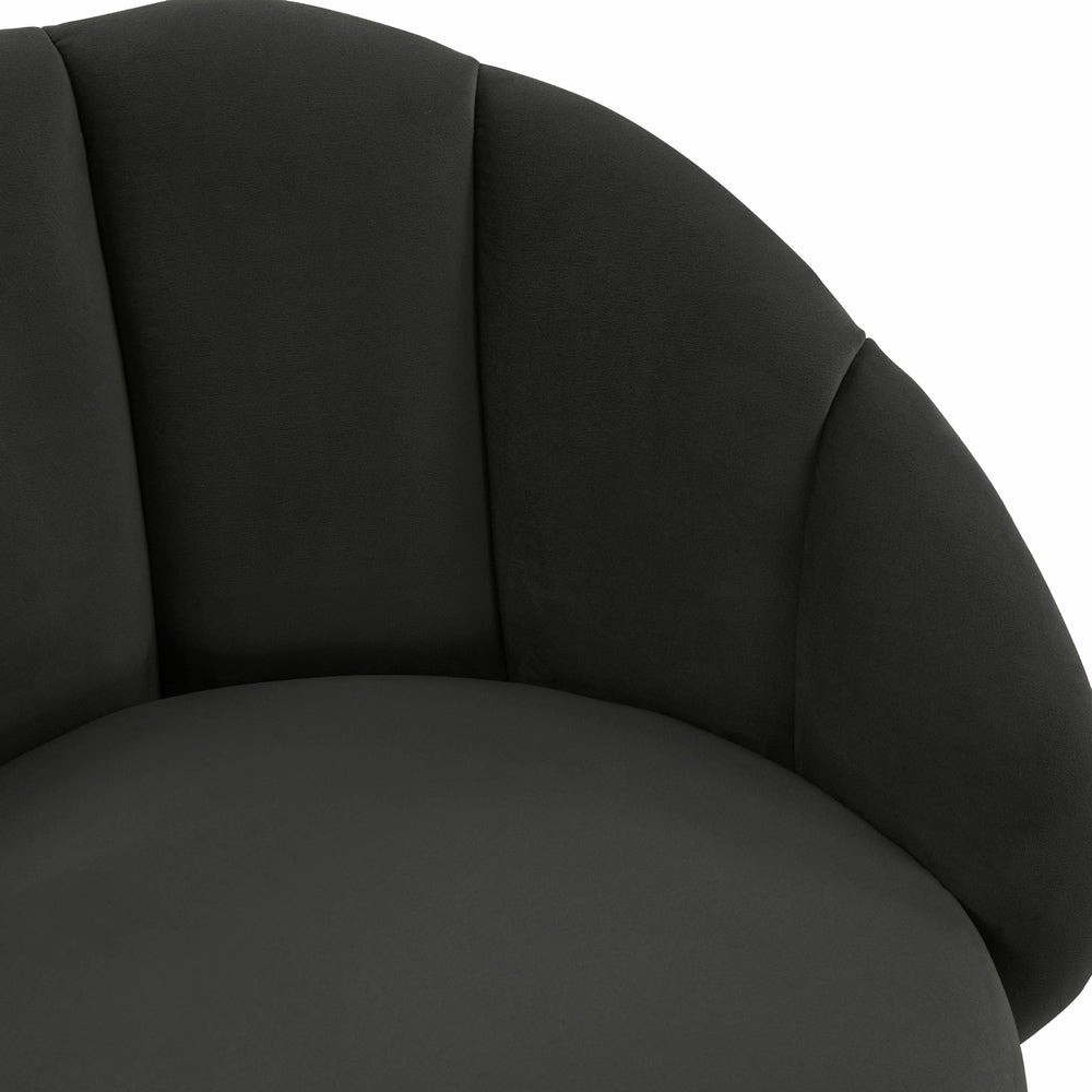 Myla Black Performance Velvet Swivel Counter Stool