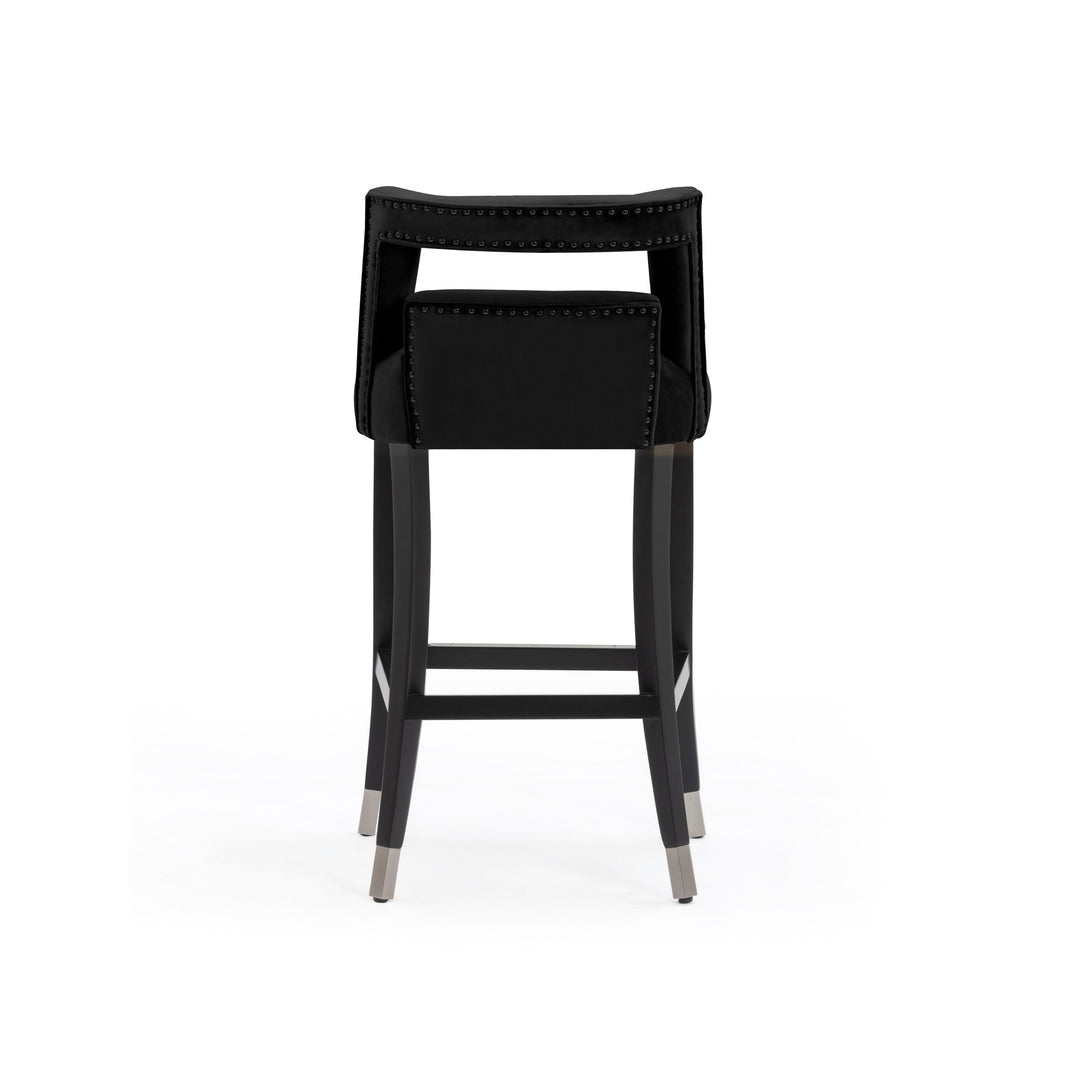 Hart Black Performance Velvet Bar Stool