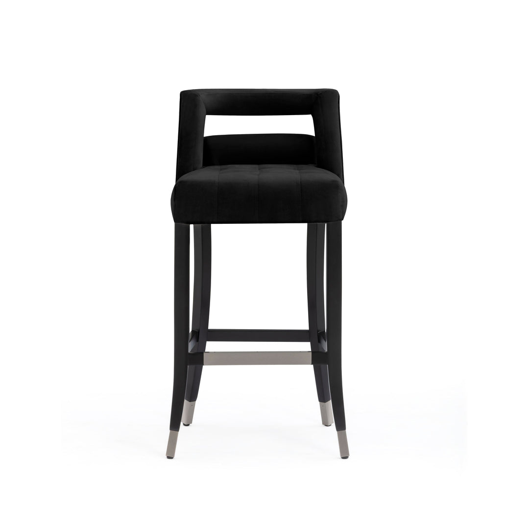 Hart Black Performance Velvet Bar Stool