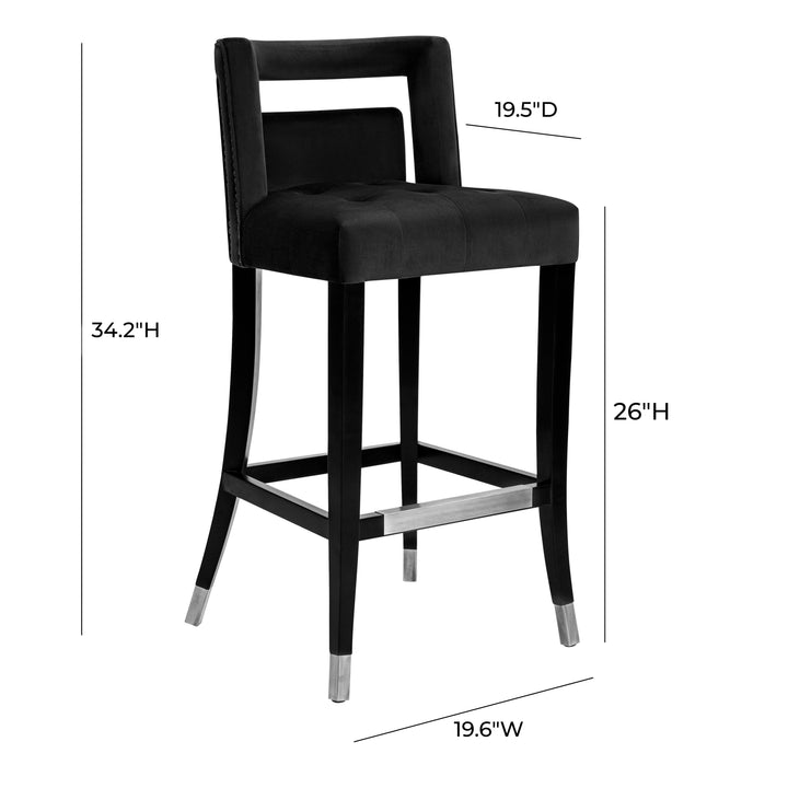 Hart Black Performance Velvet Counter Stool
