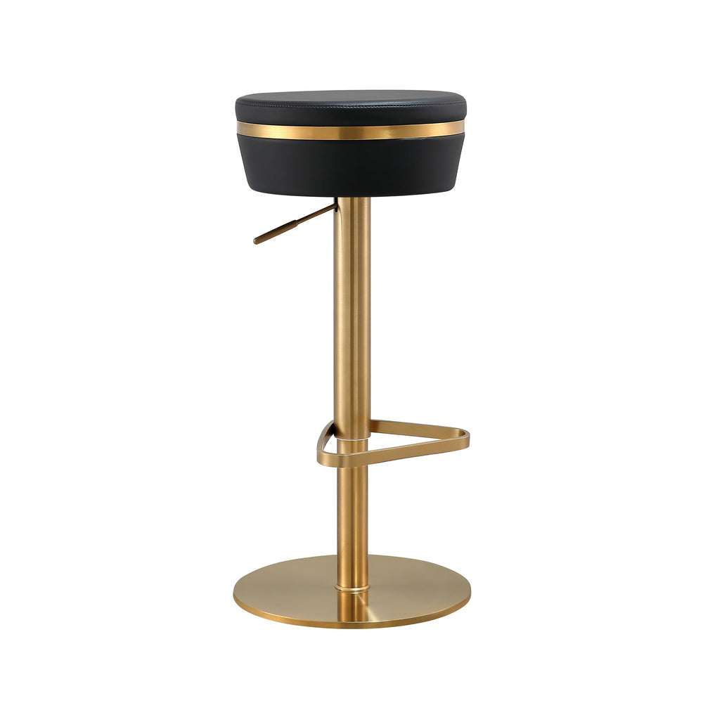 Astro Black Performance Vegan Leather Adjustable Stool