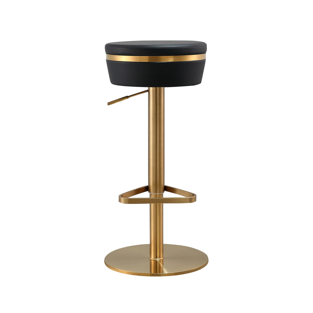 Astro Black Performance Vegan Leather Adjustable Stool