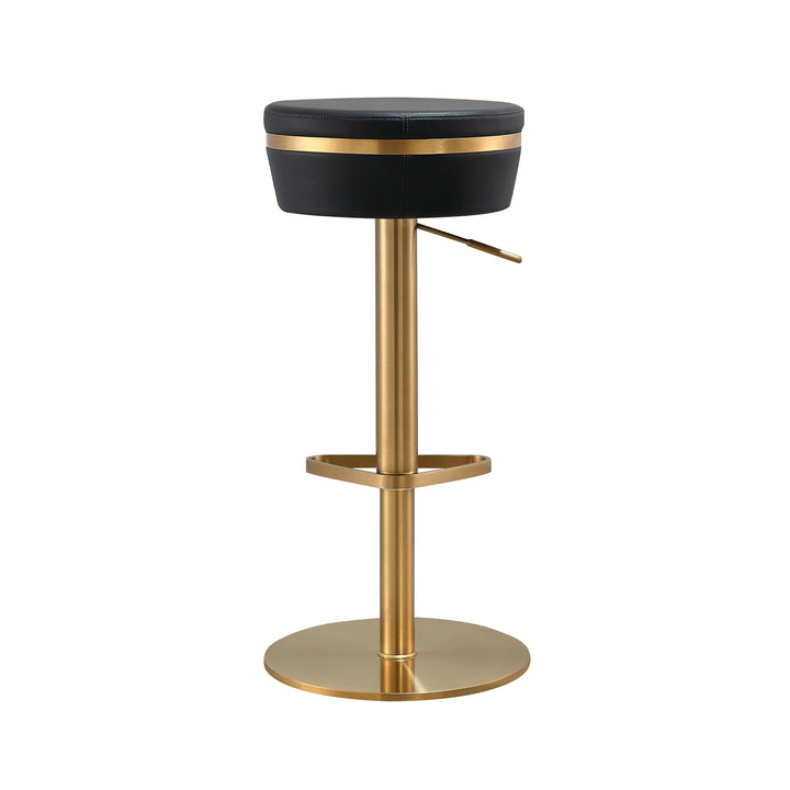 Astro Black Performance Vegan Leather Adjustable Stool