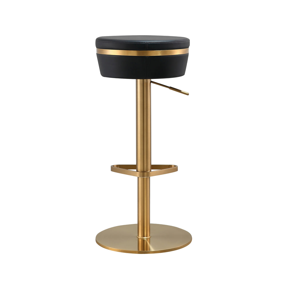 Astro Black Performance Vegan Leather Adjustable Stool