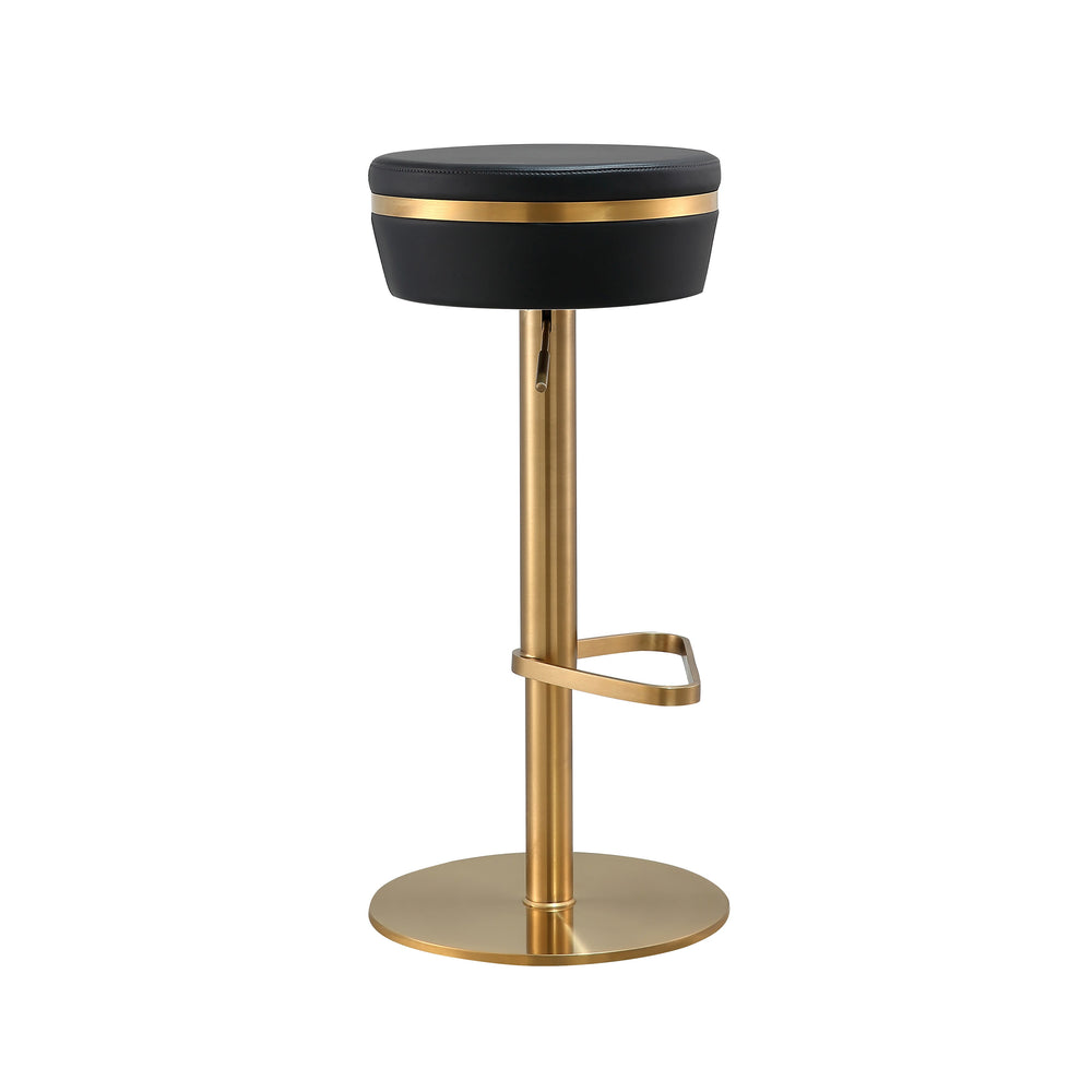 Astro Black Performance Vegan Leather Adjustable Stool