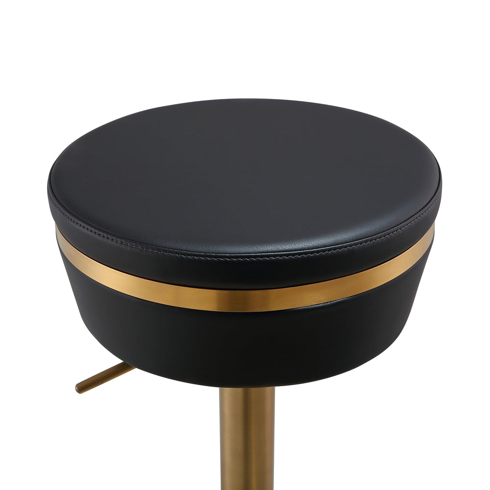 Astro Black Performance Vegan Leather Adjustable Stool