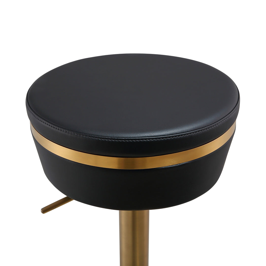 Astro Black Performance Vegan Leather Adjustable Stool