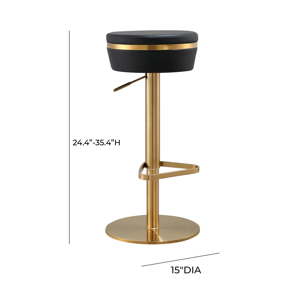 Astro Black Performance Vegan Leather Adjustable Stool