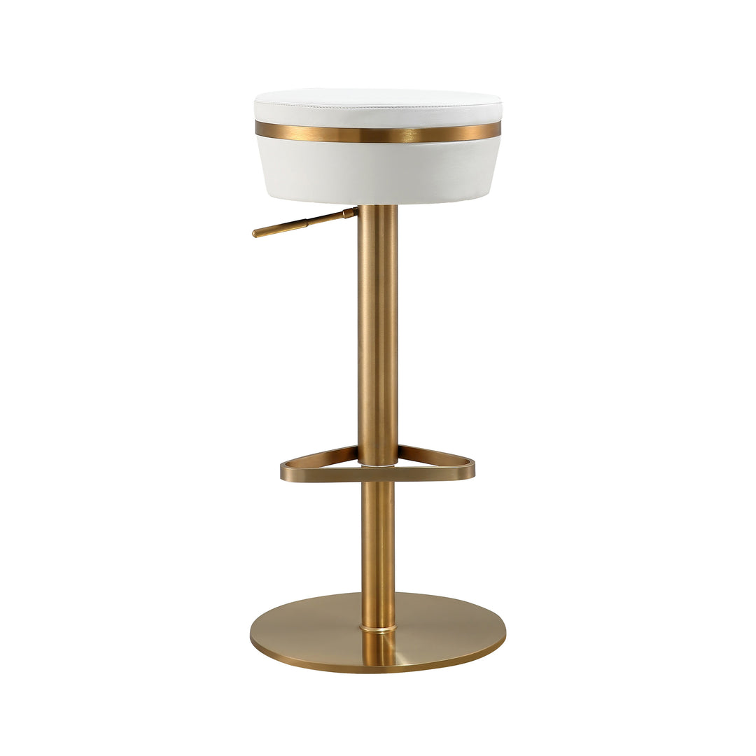Astro White Performance Vegan Leather Adjustable Stool