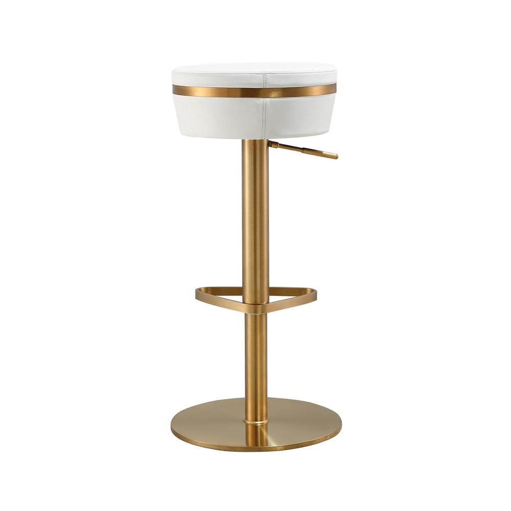 Astro White Performance Vegan Leather Adjustable Stool