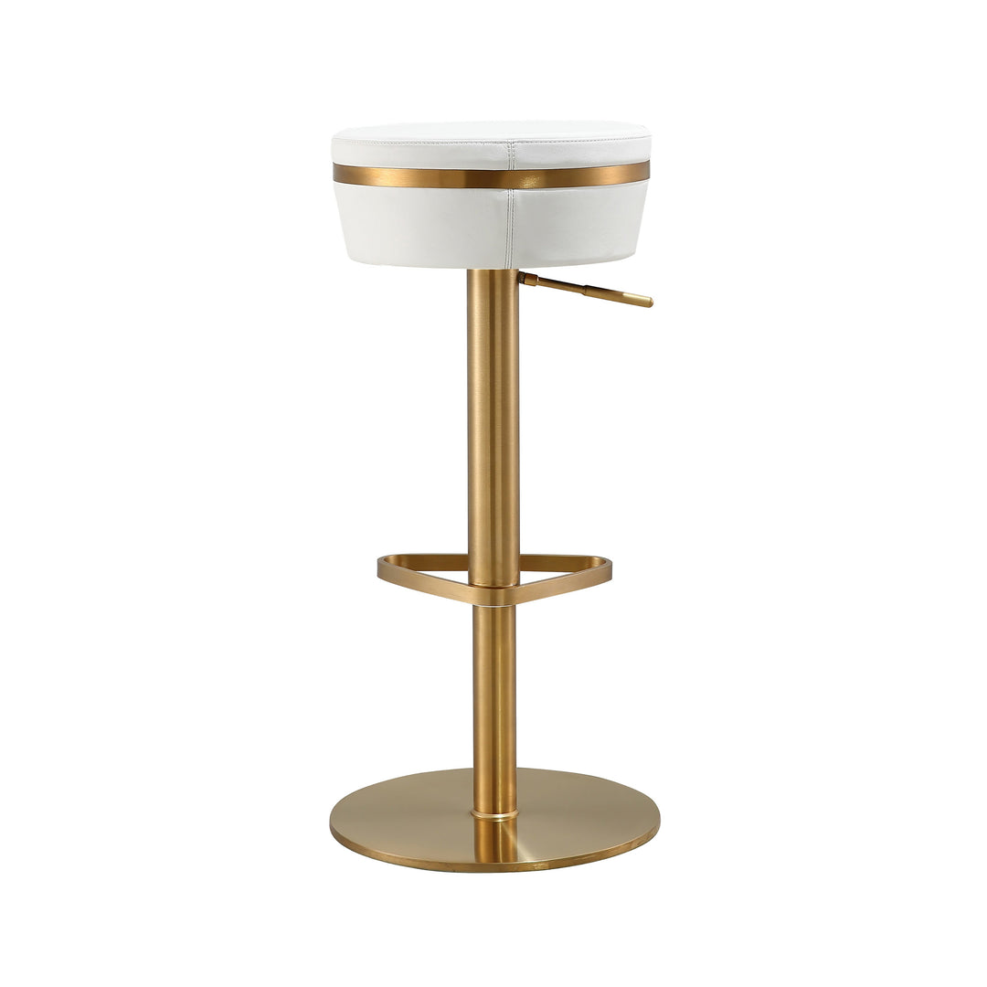 Astro White Performance Vegan Leather Adjustable Stool