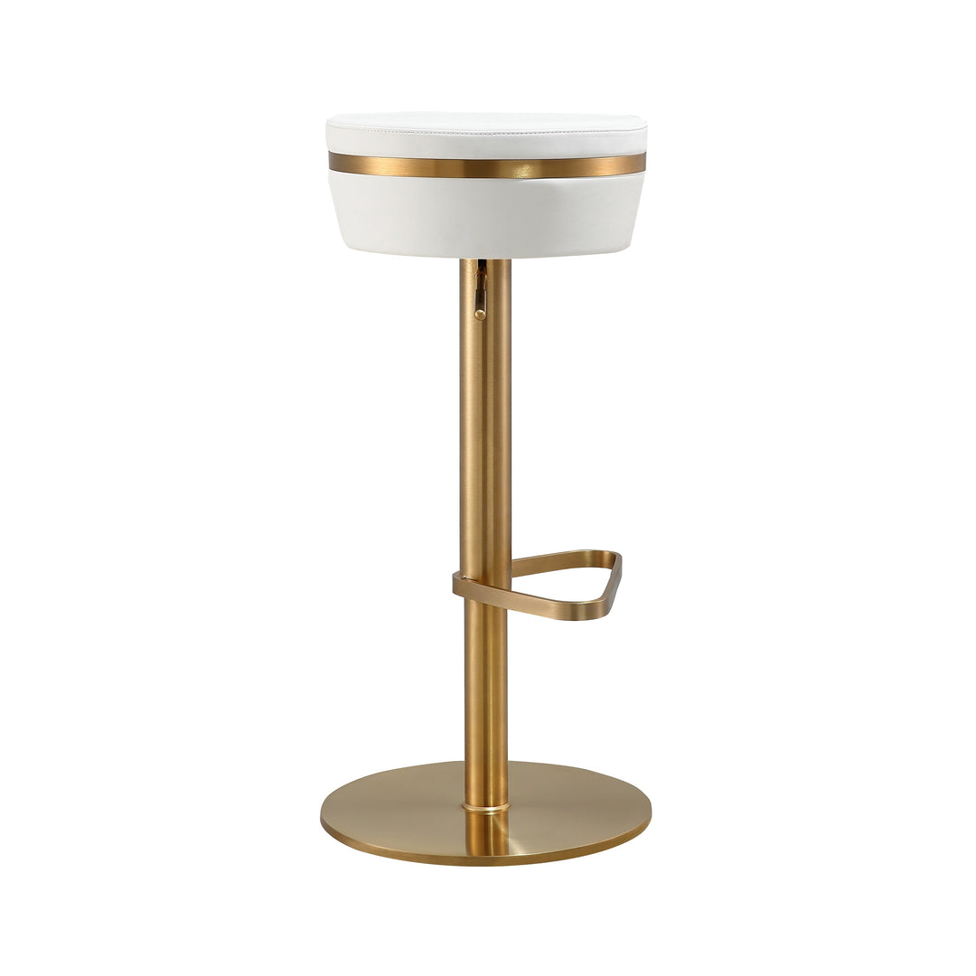 Astro White Performance Vegan Leather Adjustable Stool