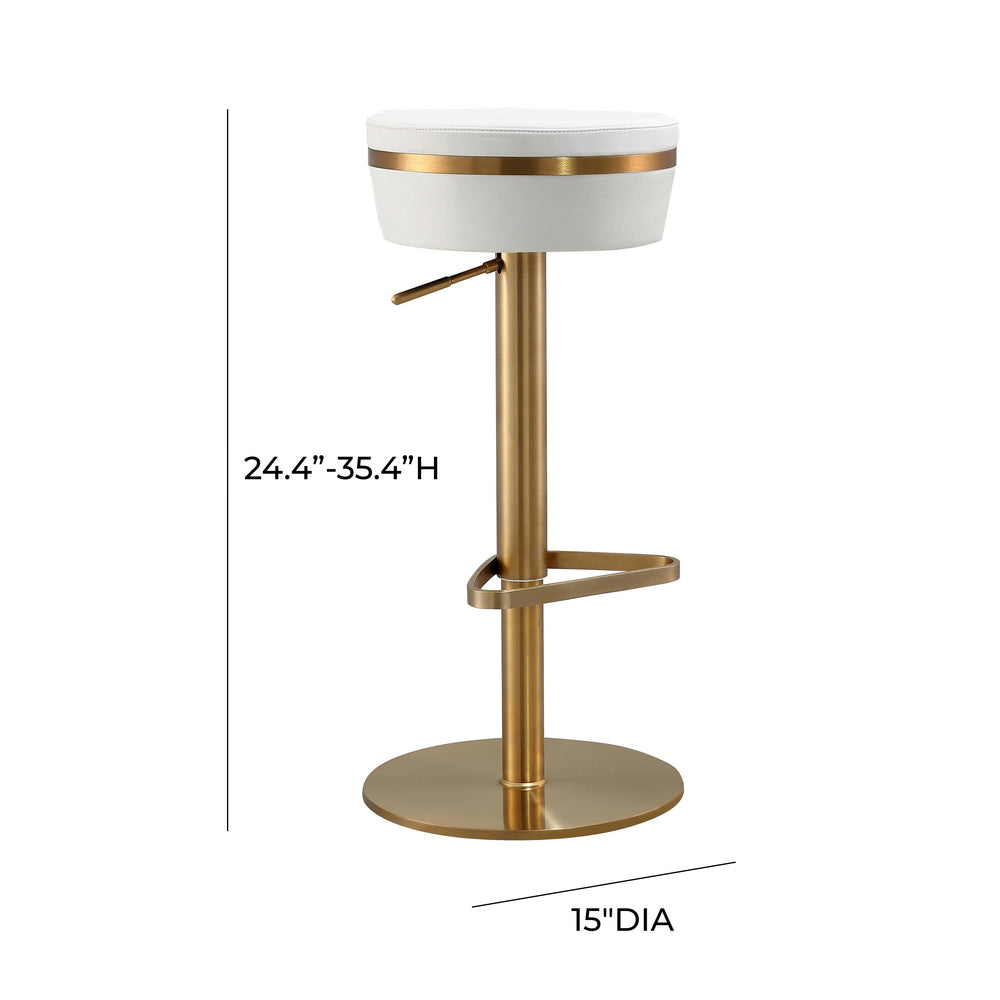 Astro White Performance Vegan Leather Adjustable Stool