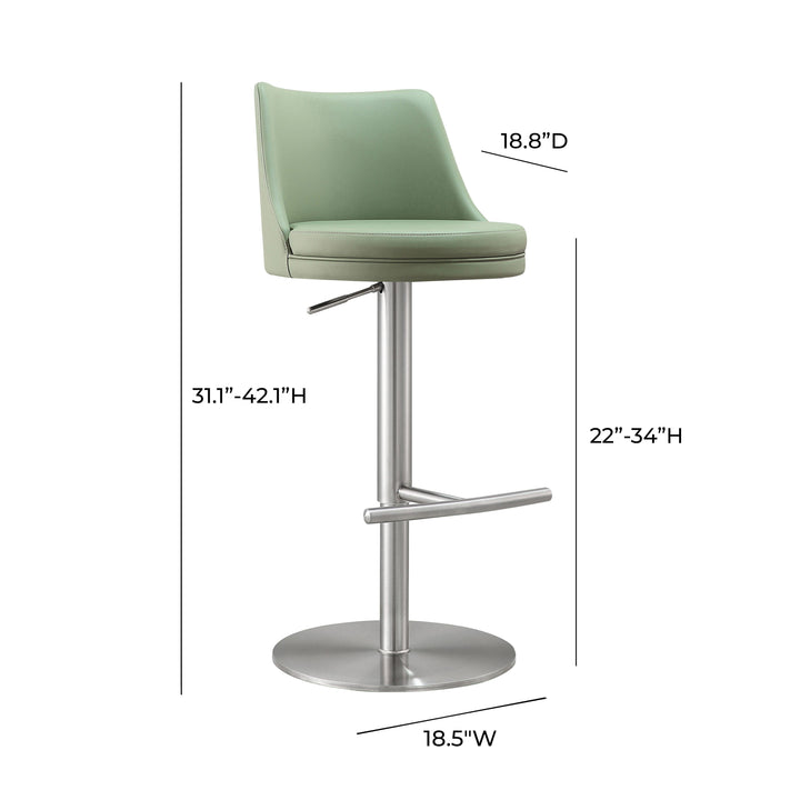 Reagan Sea Foam Green Performance Vegan Leather Adjustable Stool