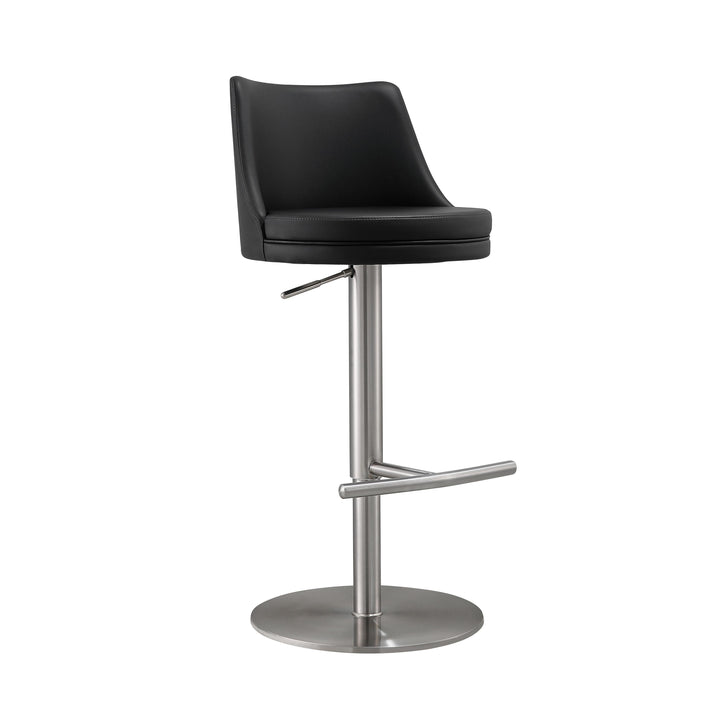Reagan Black Performance Vegan Leather Adjustable Stool