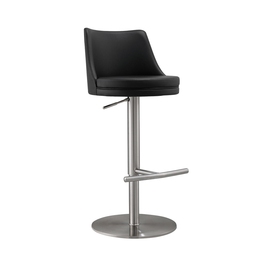 Reagan Black Performance Vegan Leather Adjustable Stool
