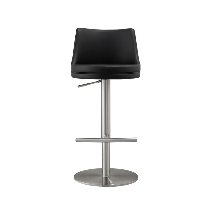 Reagan Black Performance Vegan Leather Adjustable Stool