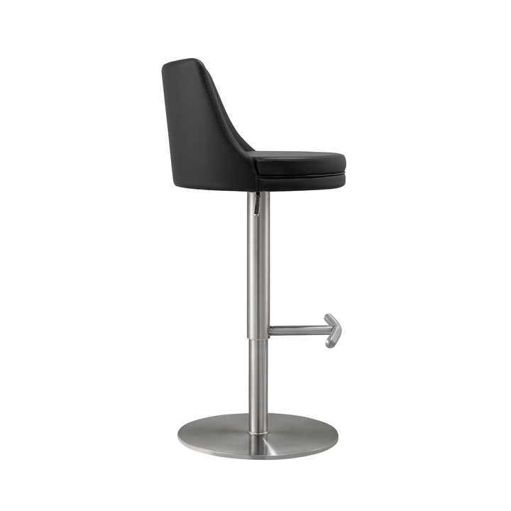 Reagan Black Performance Vegan Leather Adjustable Stool