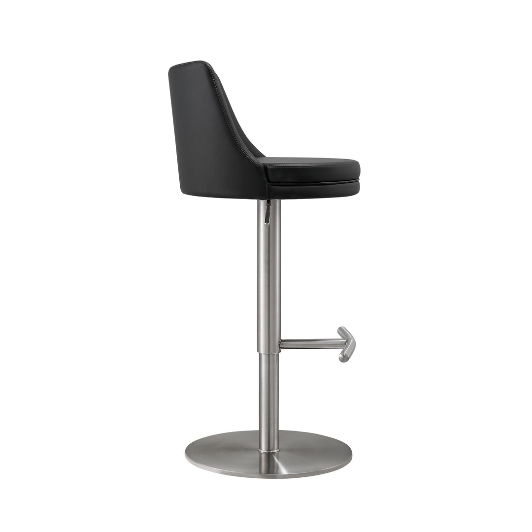 Reagan Black Performance Vegan Leather Adjustable Stool