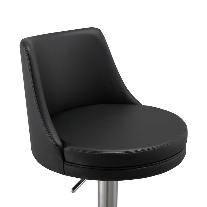 Reagan Black Performance Vegan Leather Adjustable Stool