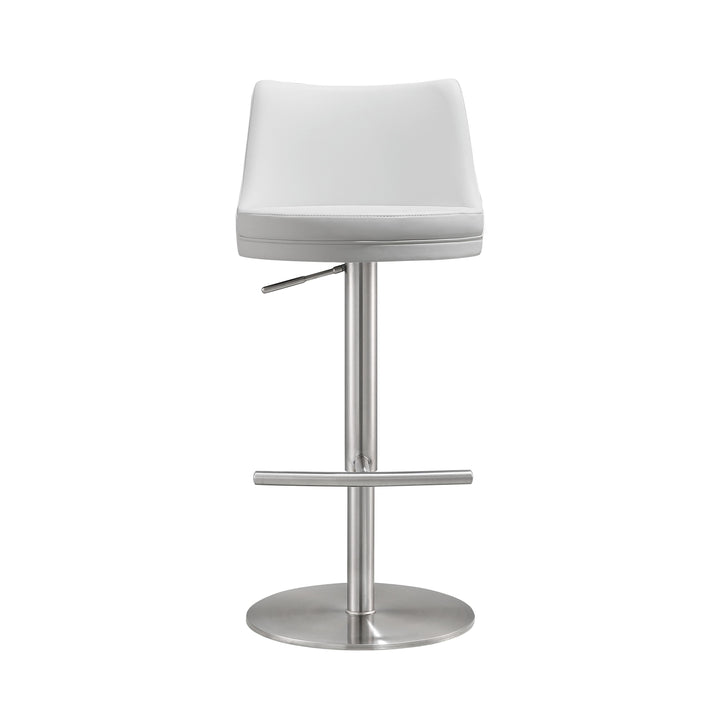 Reagan White Performance Vegan Leather Adjustable Stool
