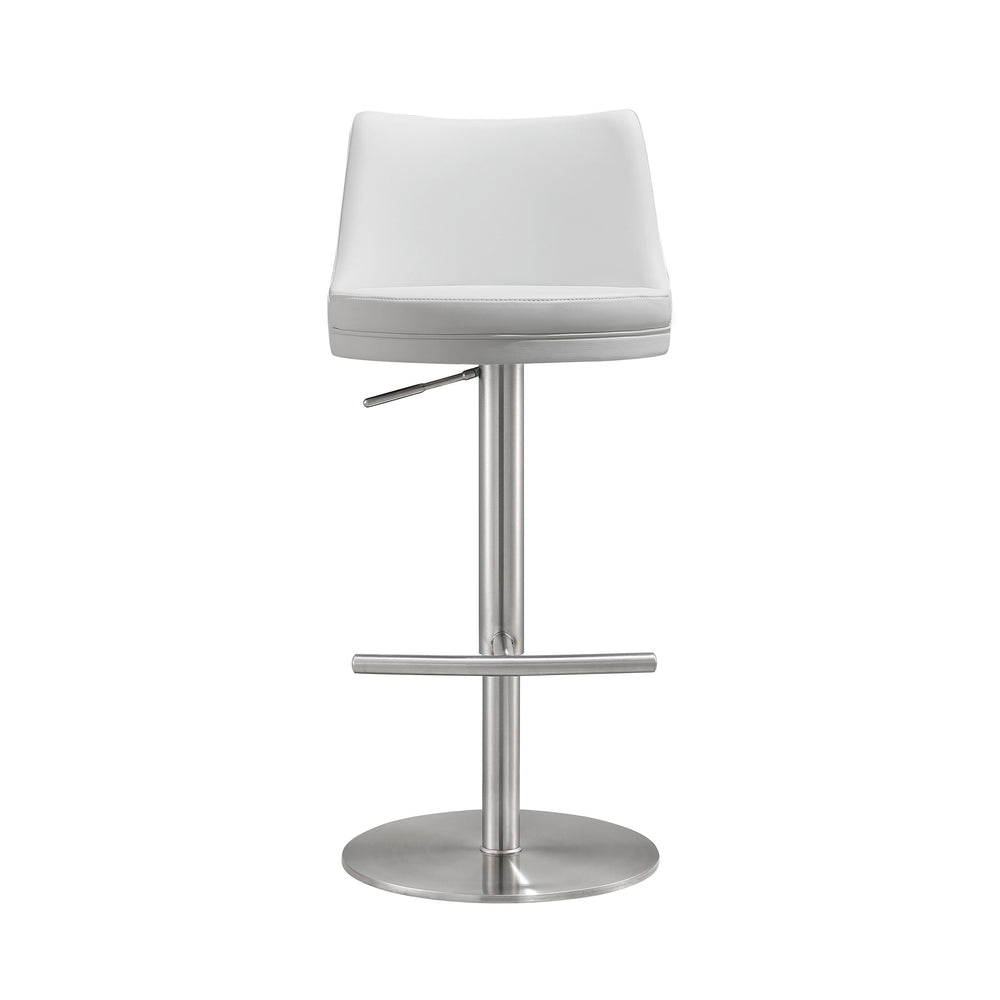 Reagan White Performance Vegan Leather Adjustable Stool