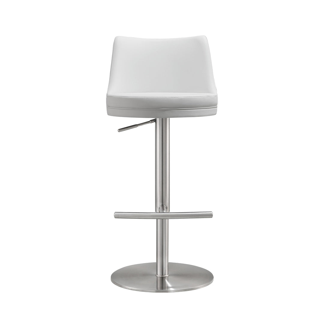 Reagan White Performance Vegan Leather Adjustable Stool