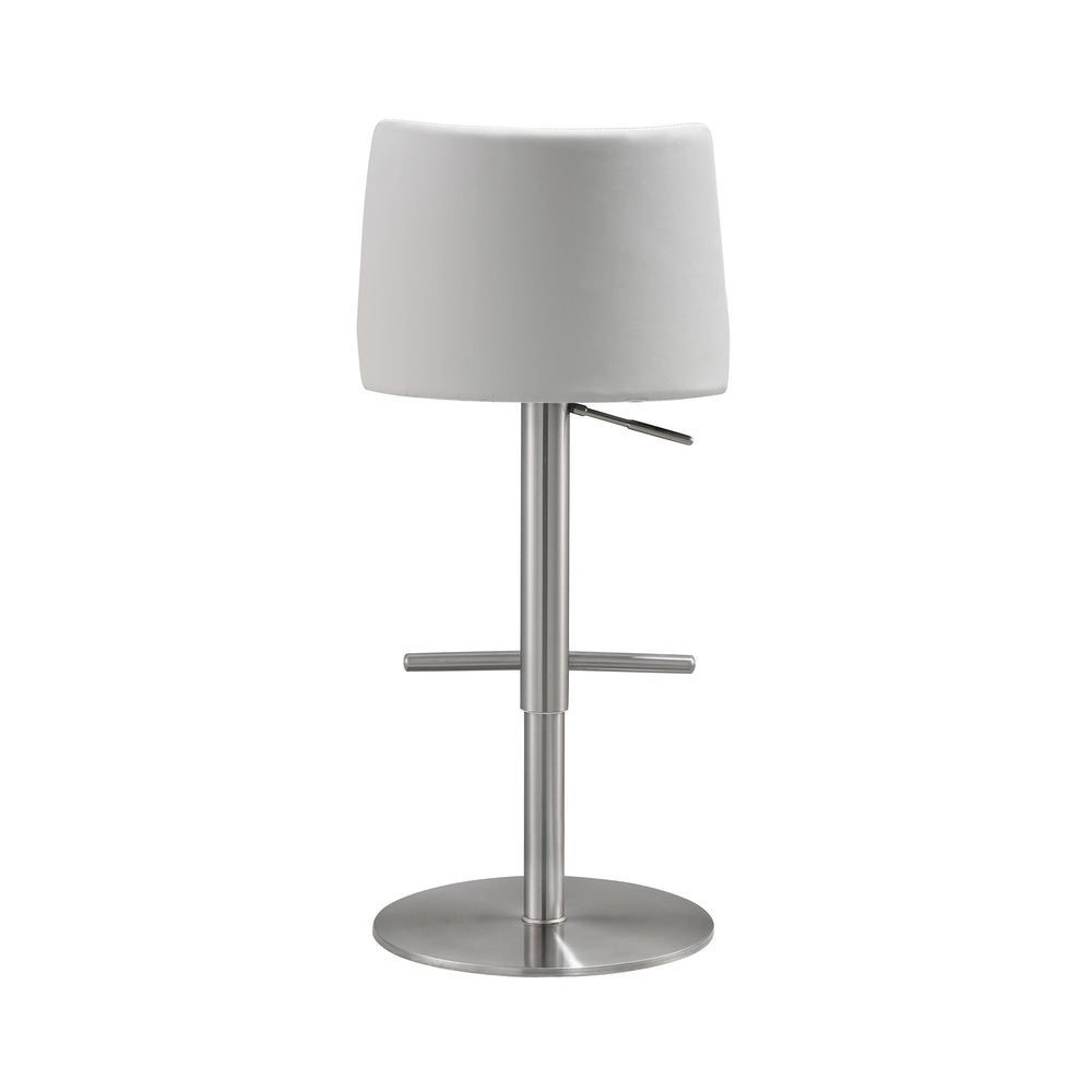 Reagan White Performance Vegan Leather Adjustable Stool