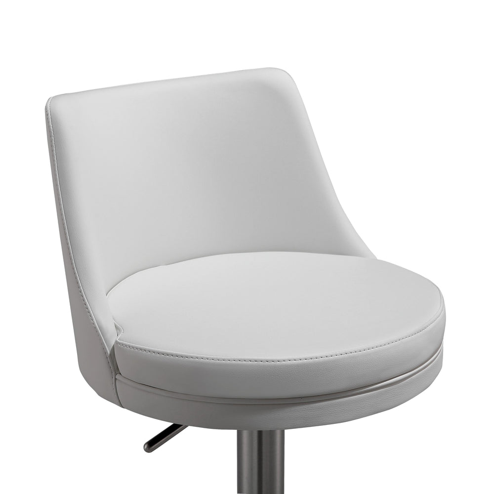 Reagan White Performance Vegan Leather Adjustable Stool