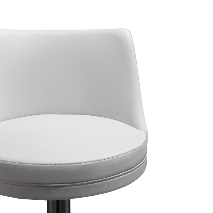 Reagan White Performance Vegan Leather Adjustable Stool