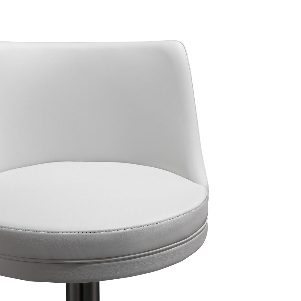 Reagan White Performance Vegan Leather Adjustable Stool