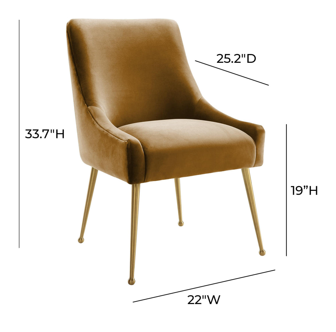 Beatrix Cognac Performance Velvet Dining Chair
