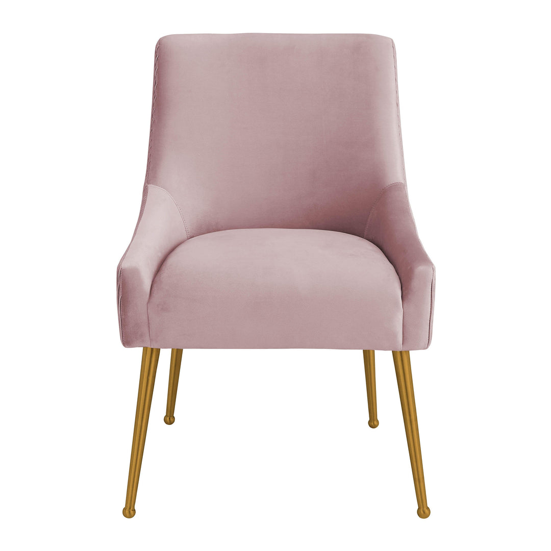 Beatrix Pleated Mauve Performance Velvet Dining Chair