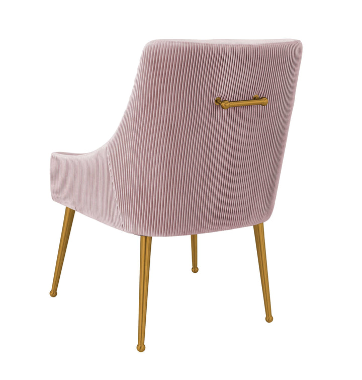 Beatrix Pleated Mauve Performance Velvet Dining Chair