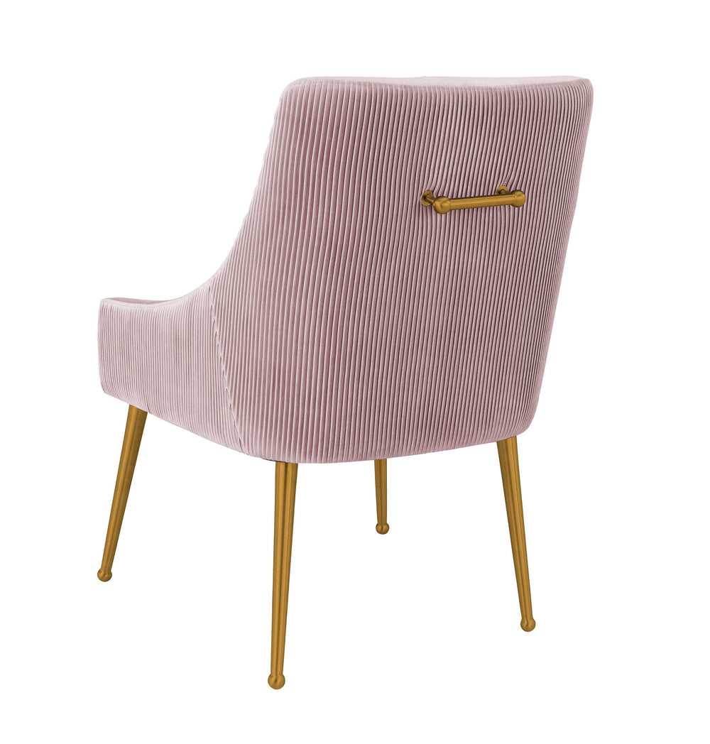 Beatrix Pleated Mauve Performance Velvet Dining Chair