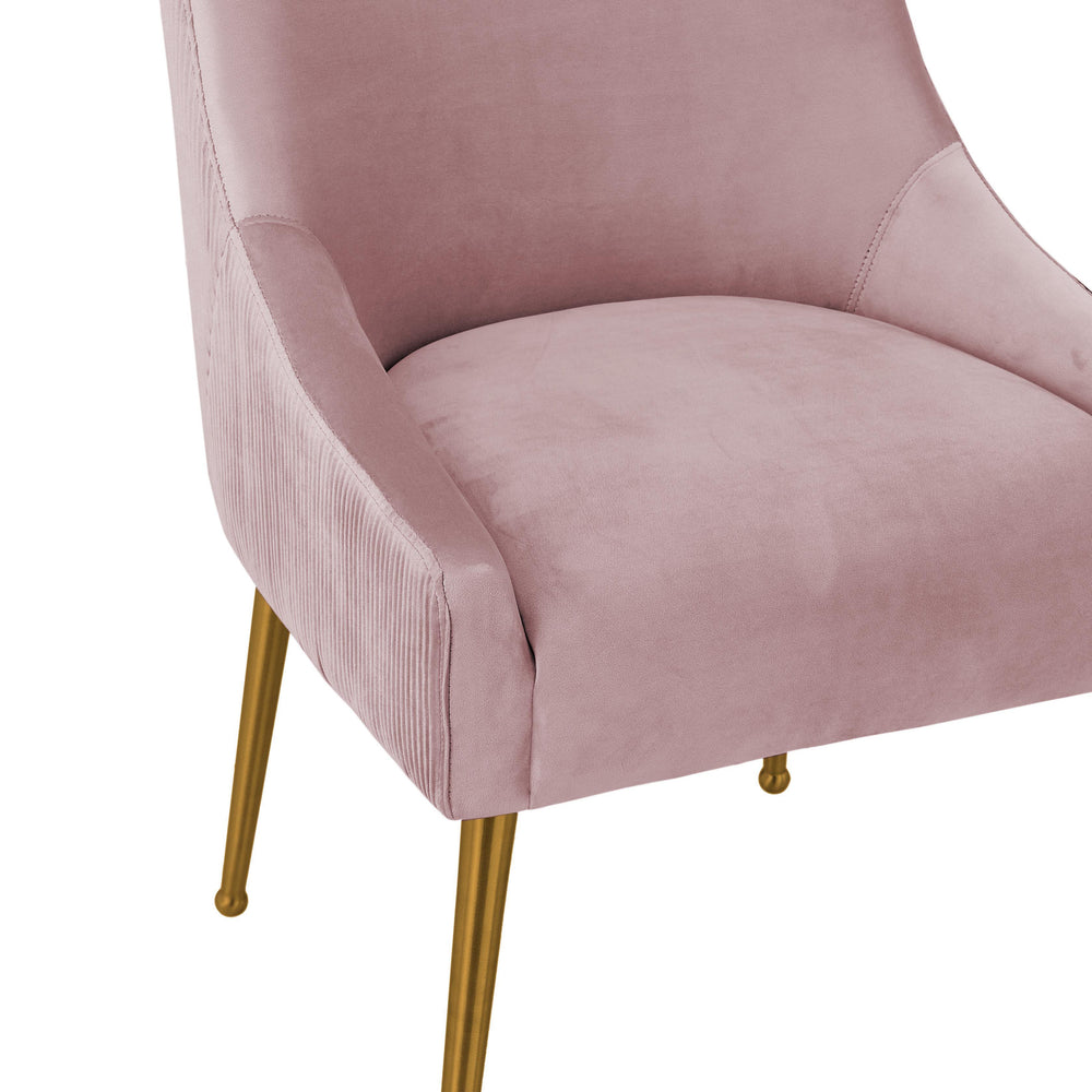 Beatrix Pleated Mauve Performance Velvet Dining Chair