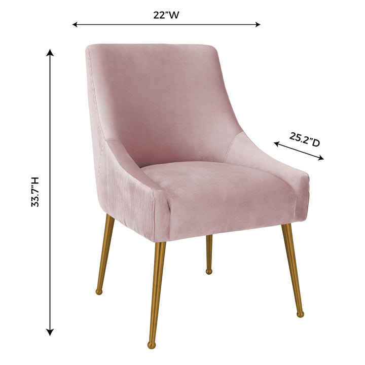 Beatrix Pleated Mauve Performance Velvet Dining Chair