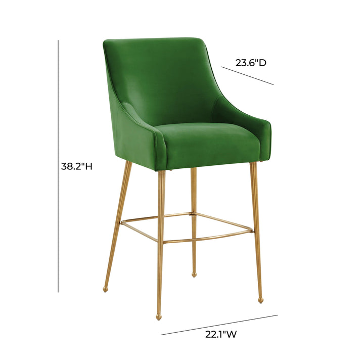 Beatrix Green Performance Velvet Counter Stool