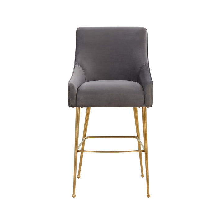 Beatrix Dark Grey Performance Velvet Counter Stool