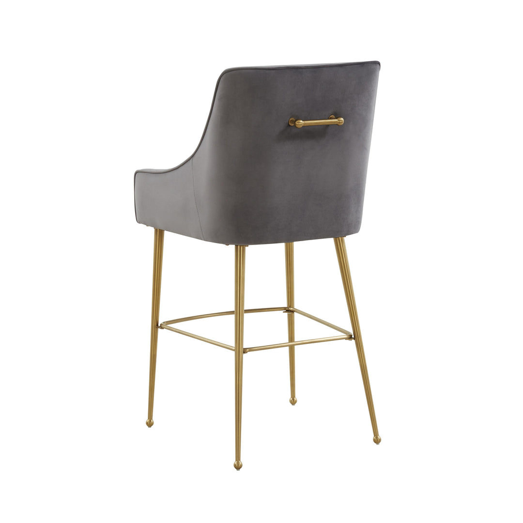 Beatrix Dark Grey Performance Velvet Counter Stool