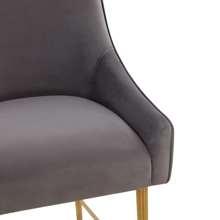 Beatrix Dark Grey Performance Velvet Counter Stool