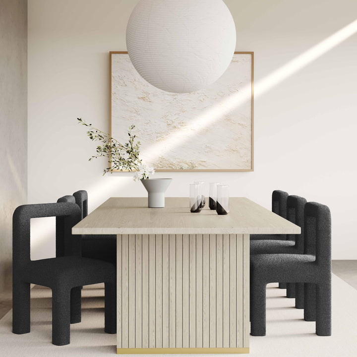 Hazel Black Performance Boucle Dining Chair