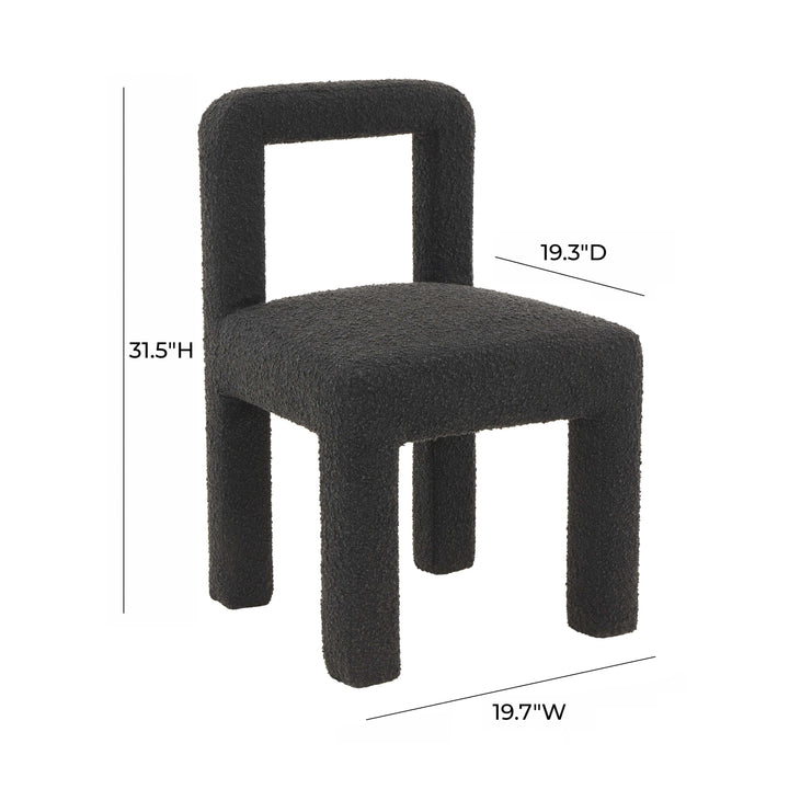Hazel Black Performance Boucle Dining Chair