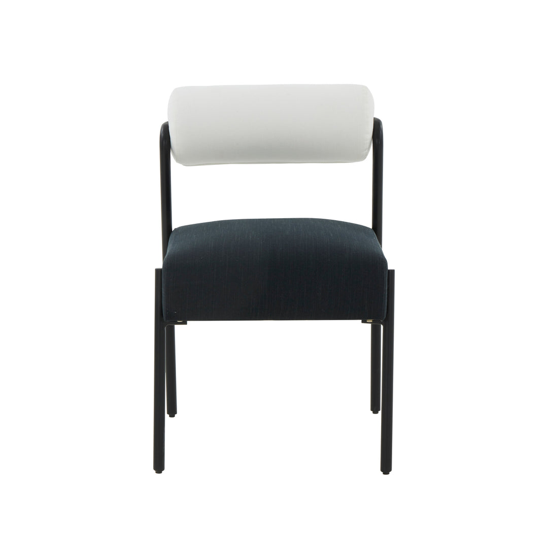 Jolene Cream and Black Performance Linen Dining Chair 