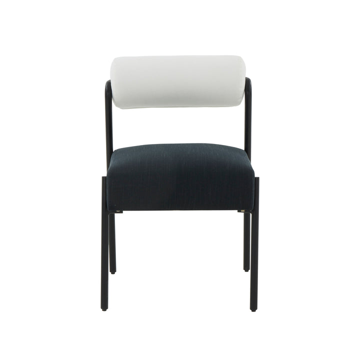 Jolene Cream and Black Performance Linen Dining Chair 