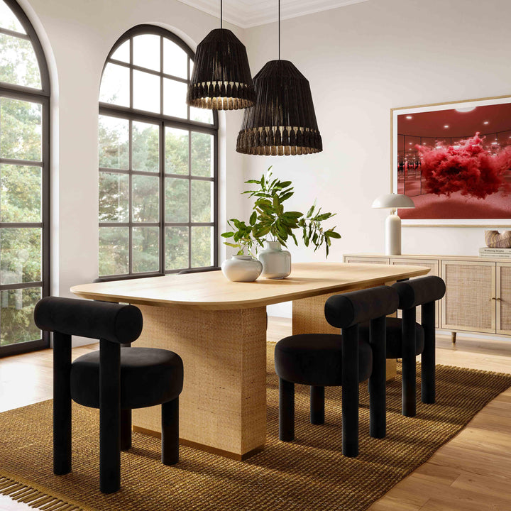 Carmel Black Performance Velvet Dining Chair